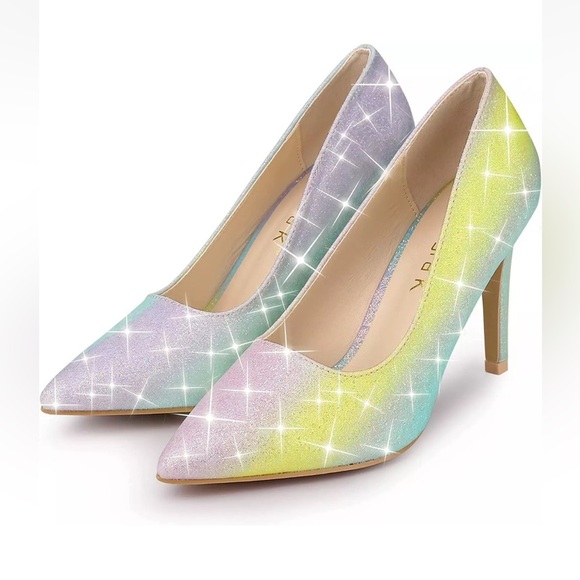 Allegra K Women's Stiletto Heels Dress Glitter Prom Pumps Size 6.5!!! NEW!!!💜💕 - Picture 1 of 9
